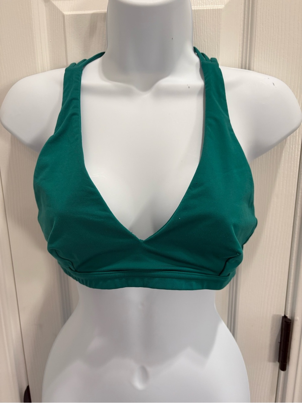 lululemon athletica Deep V Swim Bralette in Teal Green